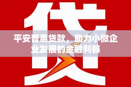 高台平安普惠贷款，助力小微企业发展的金融利器
